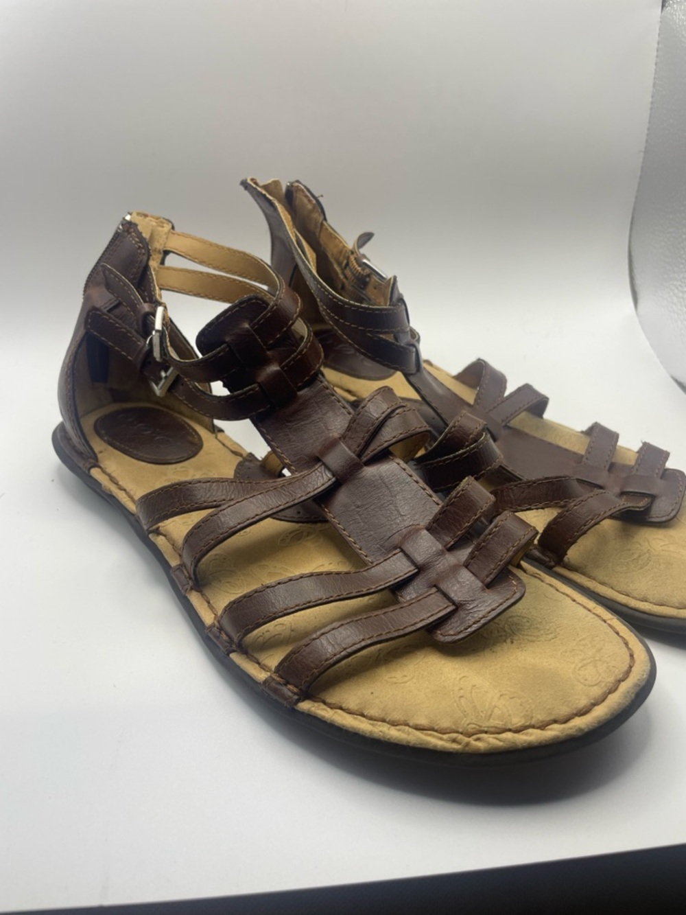 boc Brown‎ Leather Multi-Strap Comfort Sandals